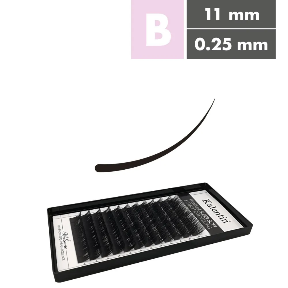 Kalentin Extensiones De Pestañas Clásicas Curva B 0,25 11mm